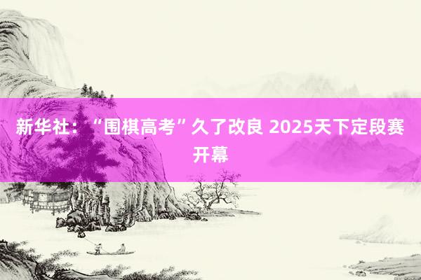 新华社：“围棋高考”久了改良 2025天下定段赛开幕