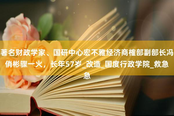 著名财政学家、国研中心宏不雅经济商榷部副部长冯俏彬骤一火，长年57岁_改造_国度行政学院_救急