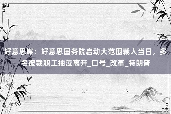 好意思媒：好意思国务院启动大范围裁人当日，多名被裁职工抽泣离开_口号_改革_特朗普