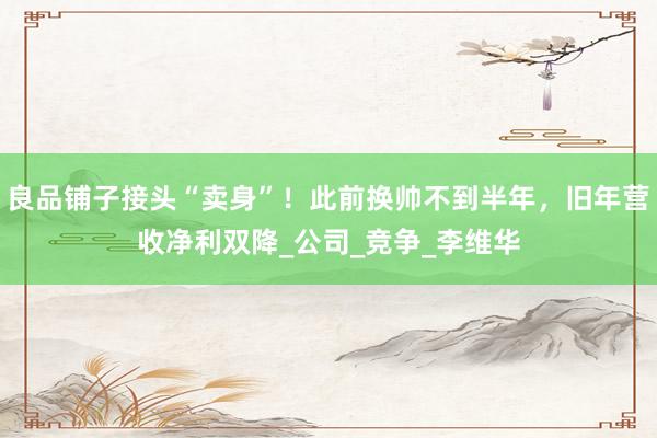 良品铺子接头“卖身”！此前换帅不到半年，旧年营收净利双降_公司_竞争_李维华