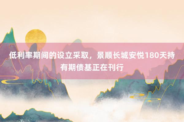 低利率期间的设立采取，景顺长城安悦180天持有期债基正在刊行