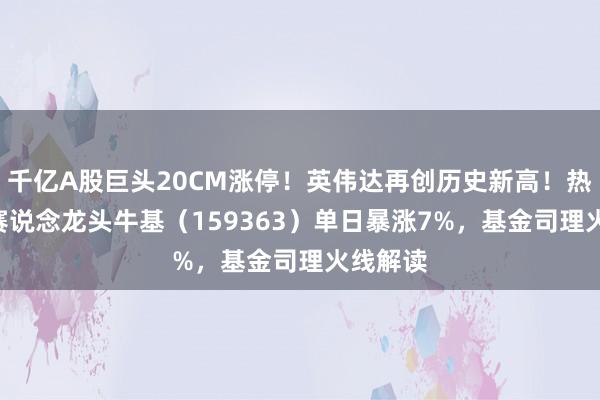 千亿A股巨头20CM涨停！英伟达再创历史新高！热点ETF赛说念龙头牛基（159363）单日暴涨7%，基金司理火线解读