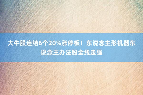 大牛股连结6个20%涨停板！东说念主形机器东说念主办法股全线走强