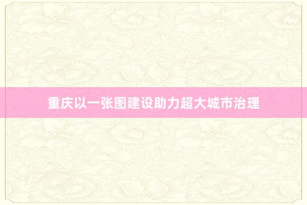 重庆以一张图建设助力超大城市治理