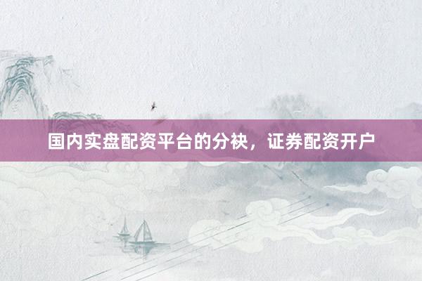 国内实盘配资平台的分袂，证券配资开户