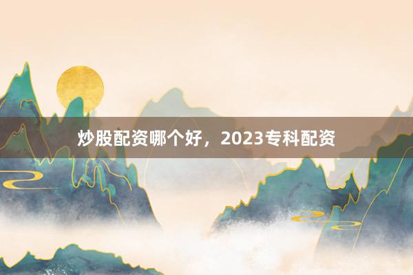 炒股配资哪个好，2023专科配资