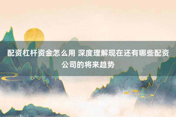 配资杠杆资金怎么用 深度理解现在还有哪些配资公司的将来趋势