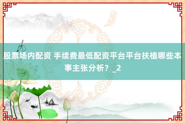 股票场内配资 手续费最低配资平台平台扶植哪些本事主张分析?_2